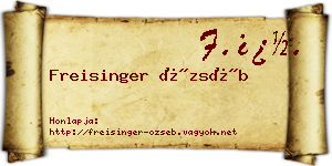 Freisinger Özséb névjegykártya